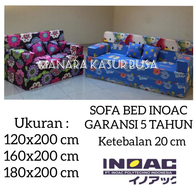 Sofabed Inoac ORI Garansi 5 Tahun ketebalan 20 cm / sofabed uk 120x200x20 , 160x200x20 , 180x200x20
