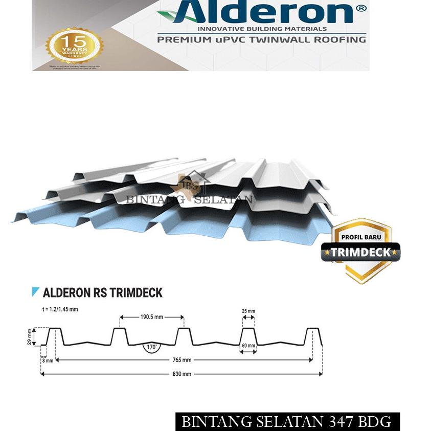 Siap Kirim.. ALDERON RS GRECA ROMA ATAP UPVC SINGLE LAYER  TRIMDECK