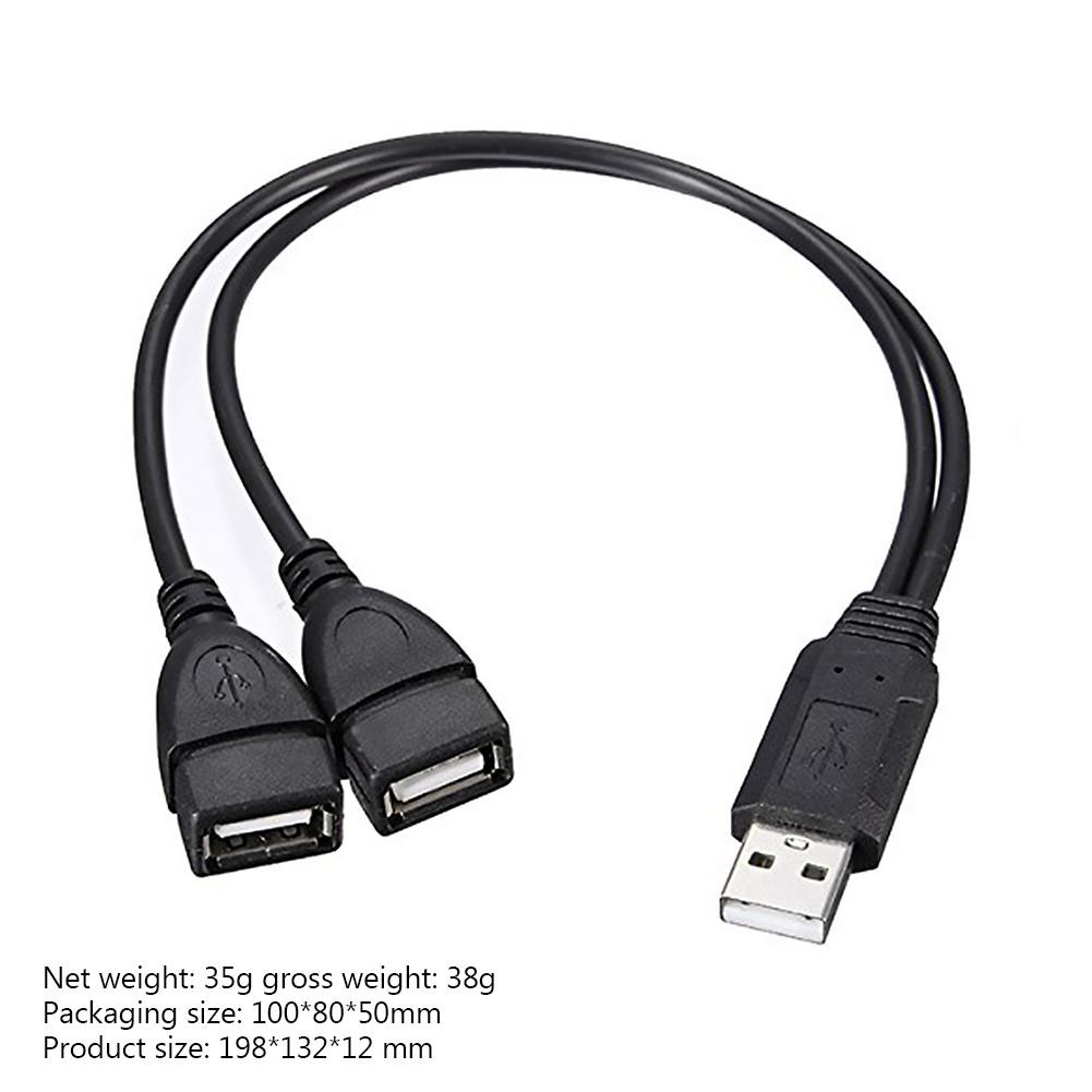 MOJITO 30cm USB2.0 Male to Dual USB Female USB Charging Power Cable Extension Cord