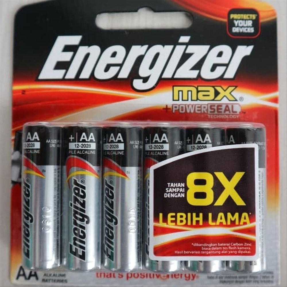 Baterai Alkaline Energizer Max AA - A2 isi 6 Pcs