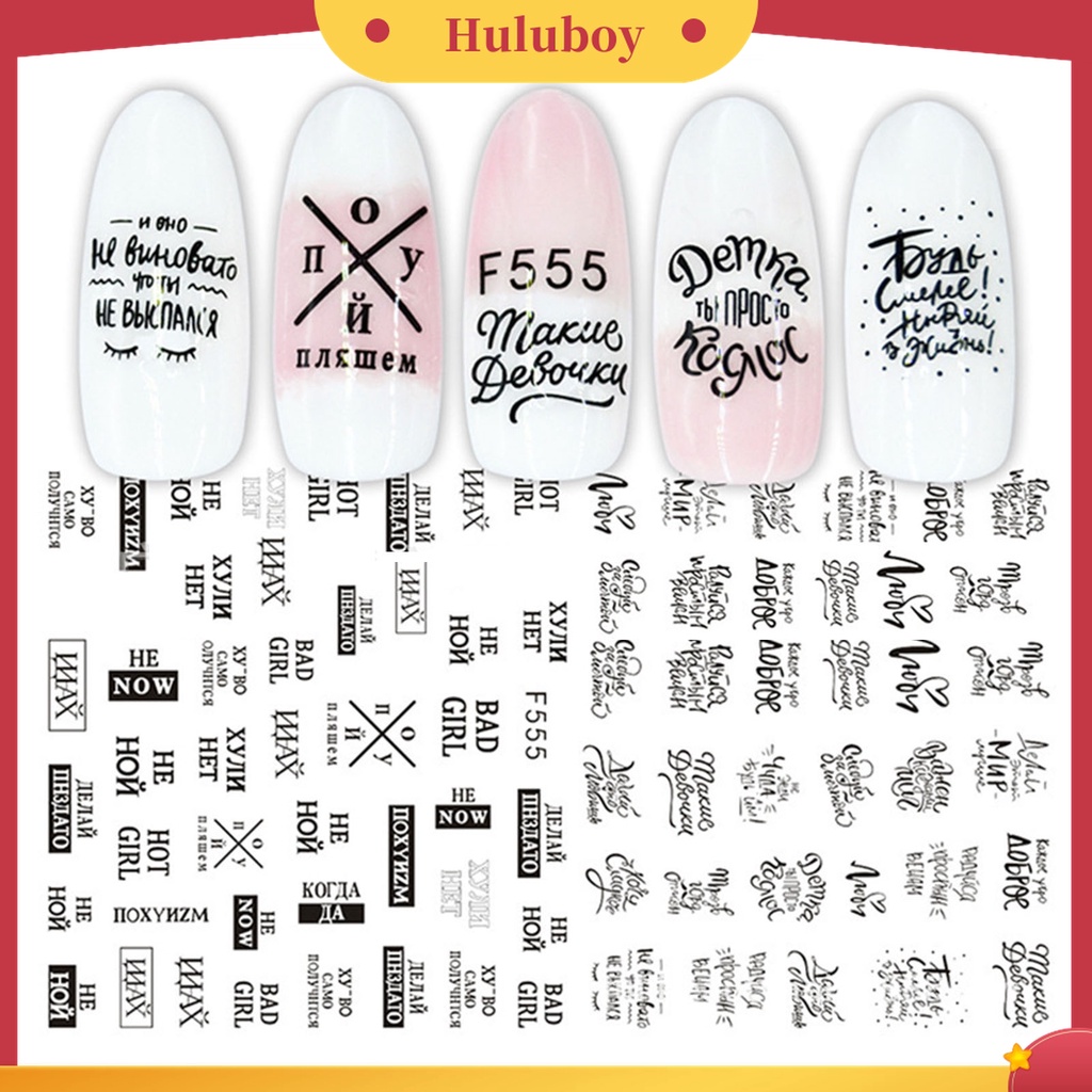 Huluboy Huluboy♡ Stiker Kuku 3D Motif Kartun Bunga Butterfly Untuk Manicure