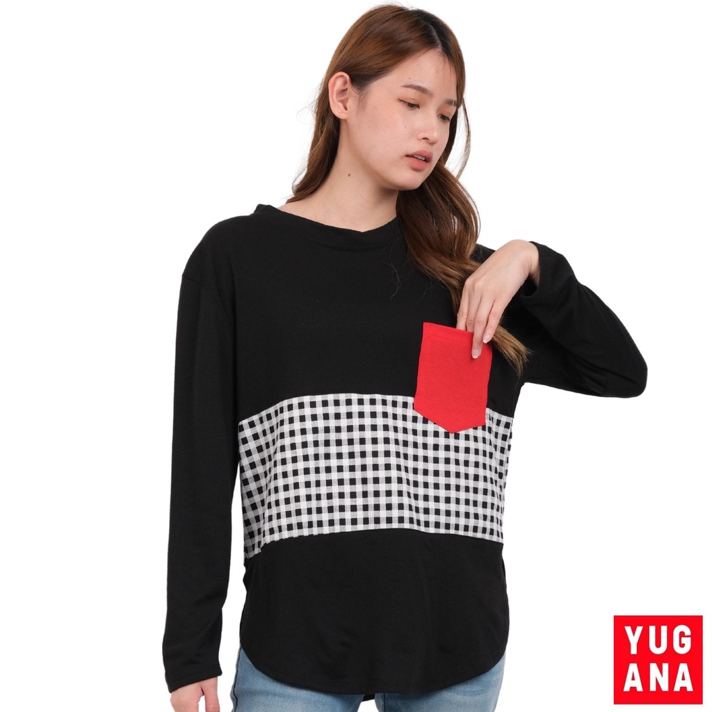 BL - TARTAN Blouse Oversize Wanita Lengan Panjang  blf