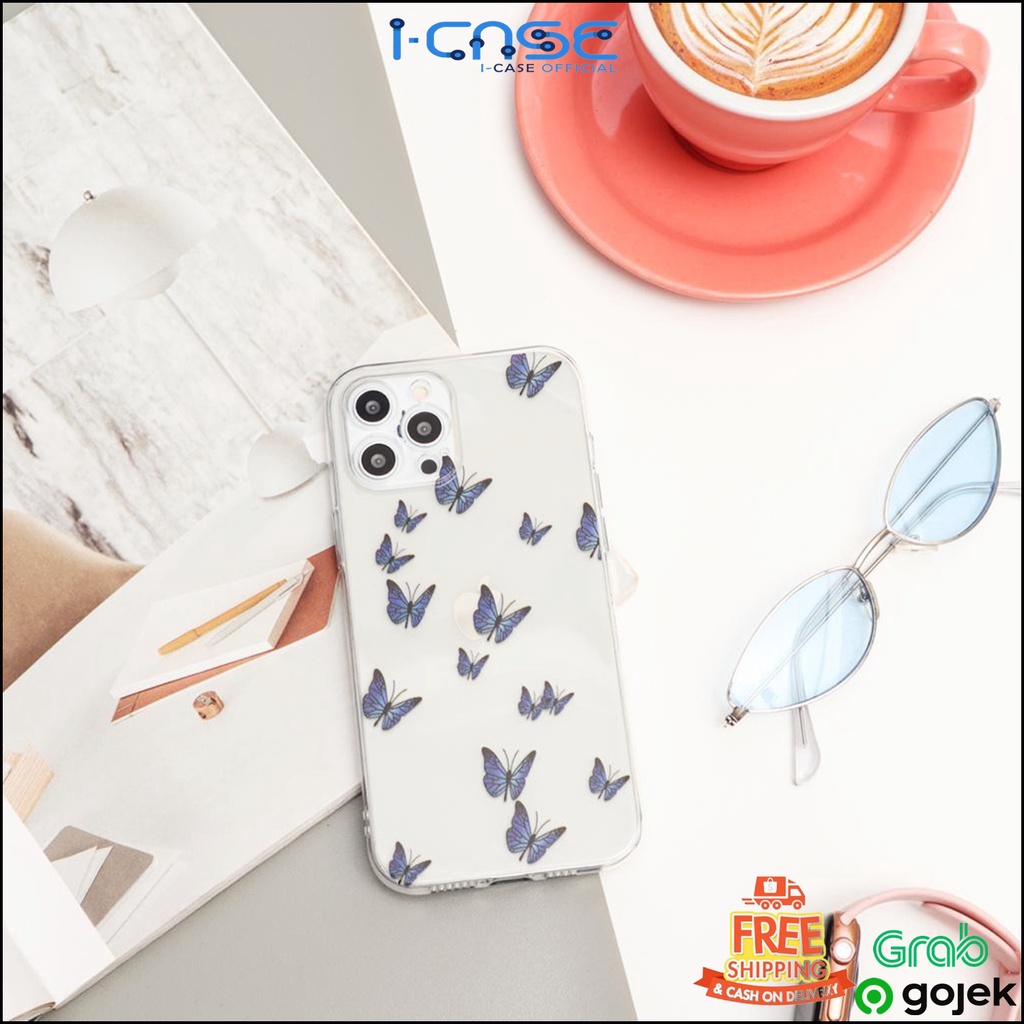 Butterfly Love Flower Air Pillow Soft Case for iPhone 6 7 8 X XS 11 12 PRO MAX MINI Icase