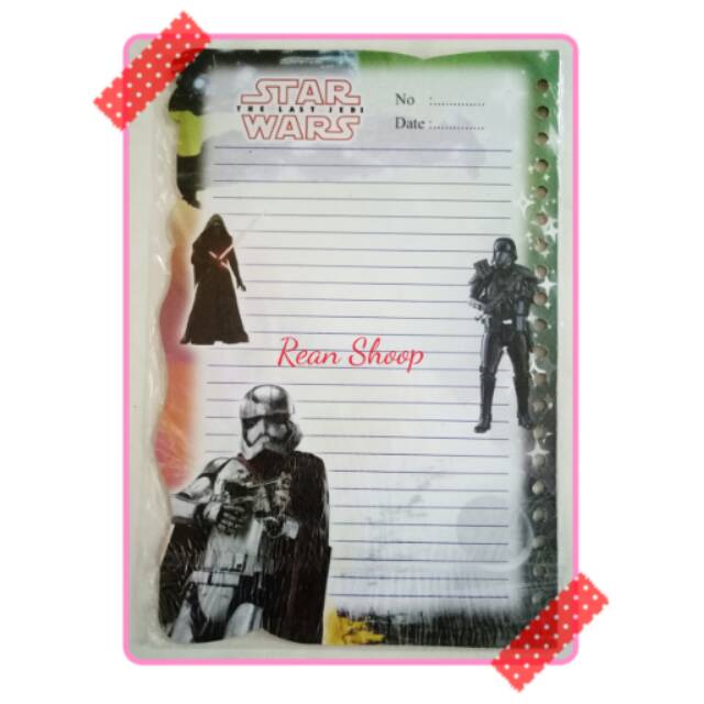 

Kertas Isi kertas file binder loose leaf karakter star wars