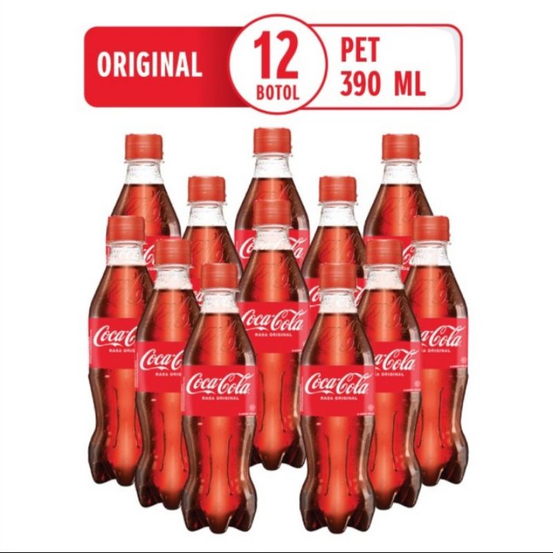 

Coca-cola Pet 390ml isi 12botol