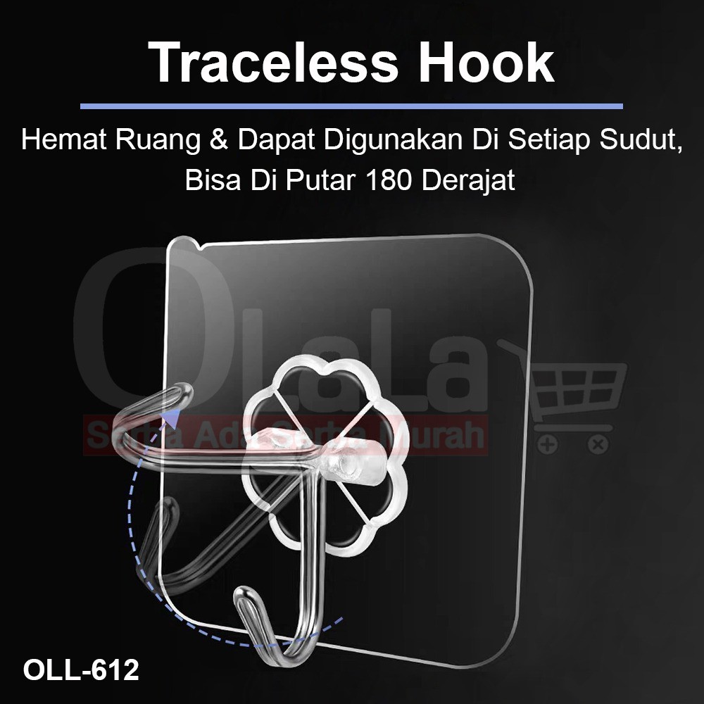 [Checkout Rp1000] Gantungan Hook Tempel ajaib OLL-612