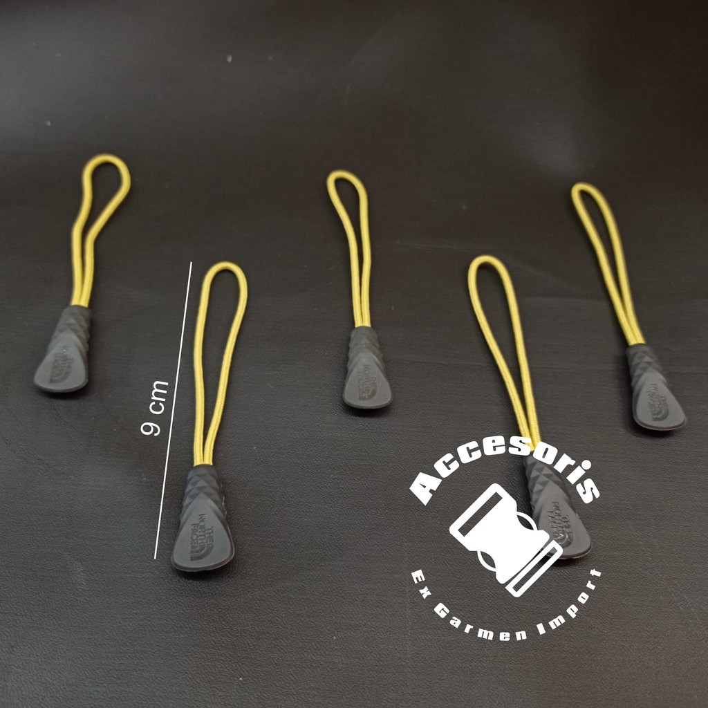 puller tarikan resleting zipper TNF import original warna kuning muda