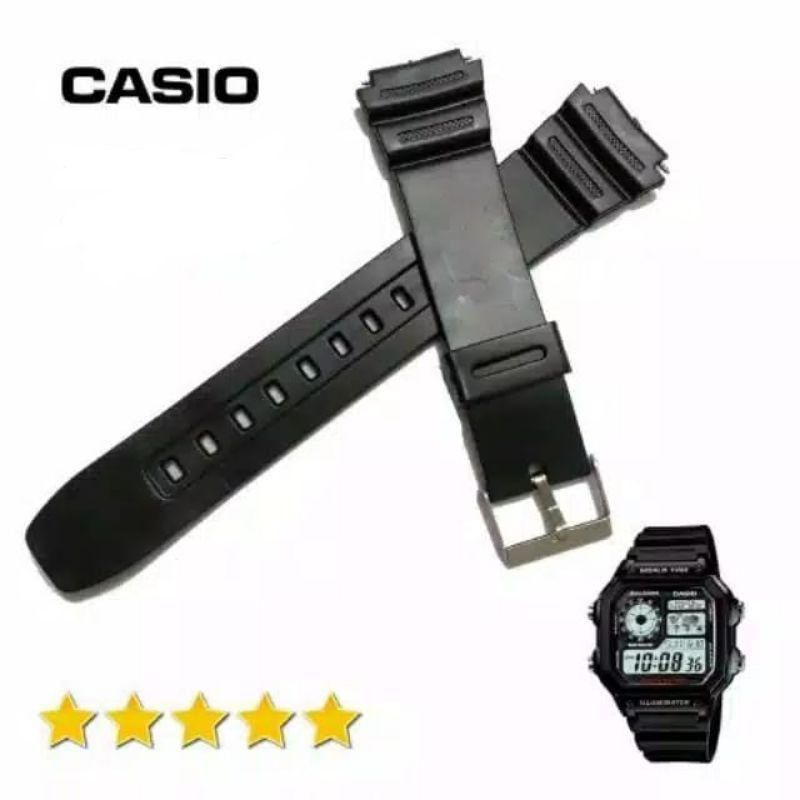 Strap tali jam Casio AE1300 Rubber Tali Jam Tangan Casio type AE 1300 hitam