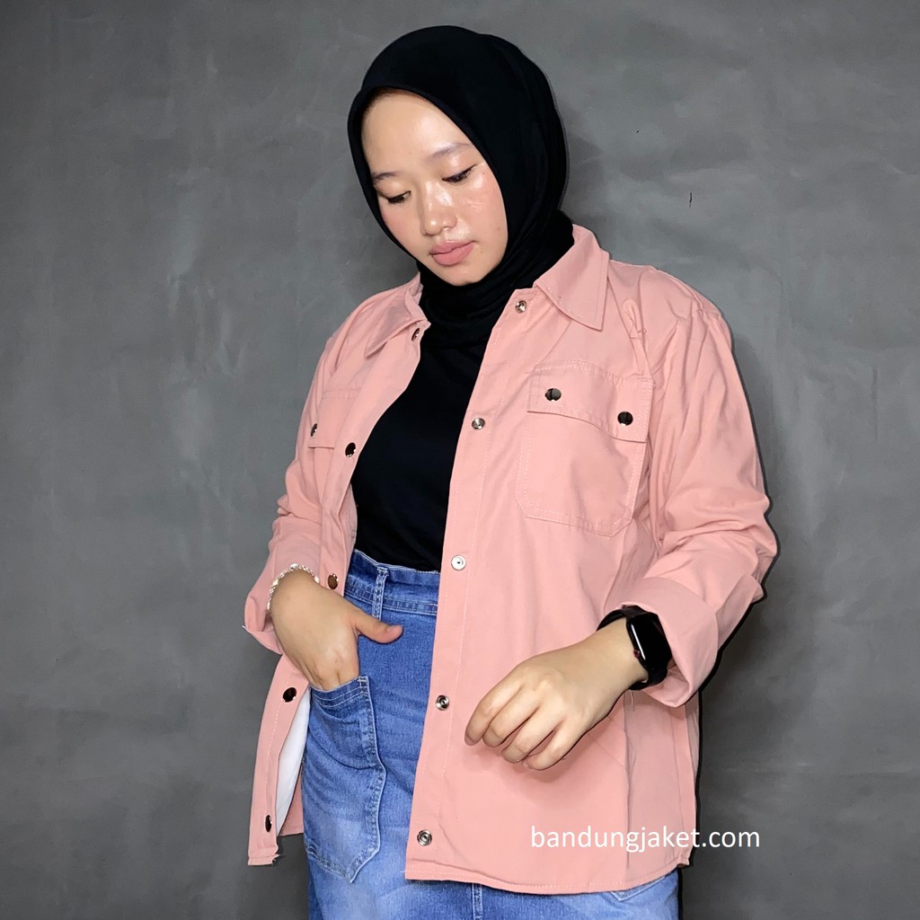 Jaket Semi Parka || Trucker Jacket || Size M - XXL-PINK BABY