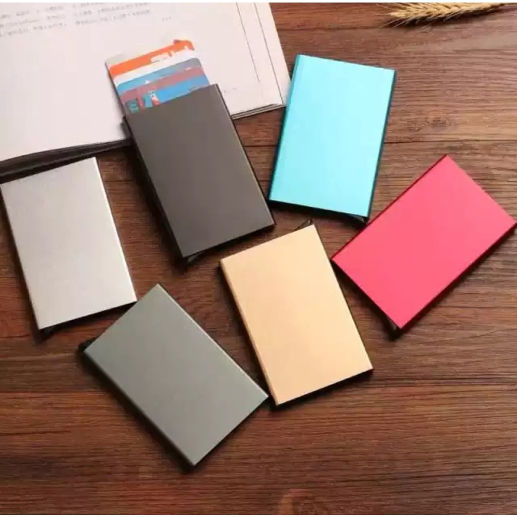 Card Holder Premium Aluminium Auto Pop up Dompet Kartu Nama / Credit Card