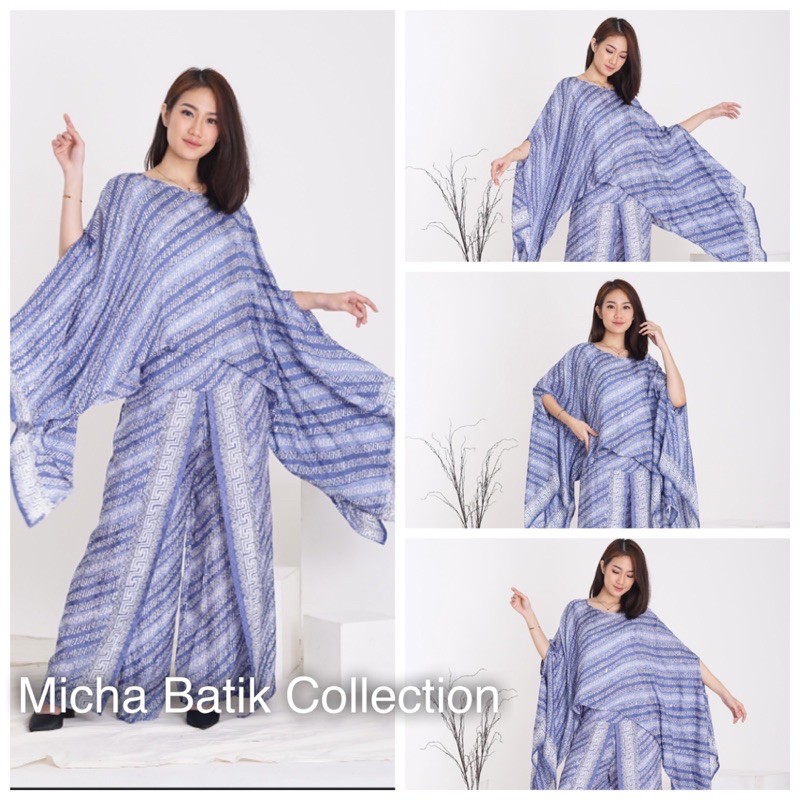 Batik set Viscose: Blouse kelelawar + celana Zaskia