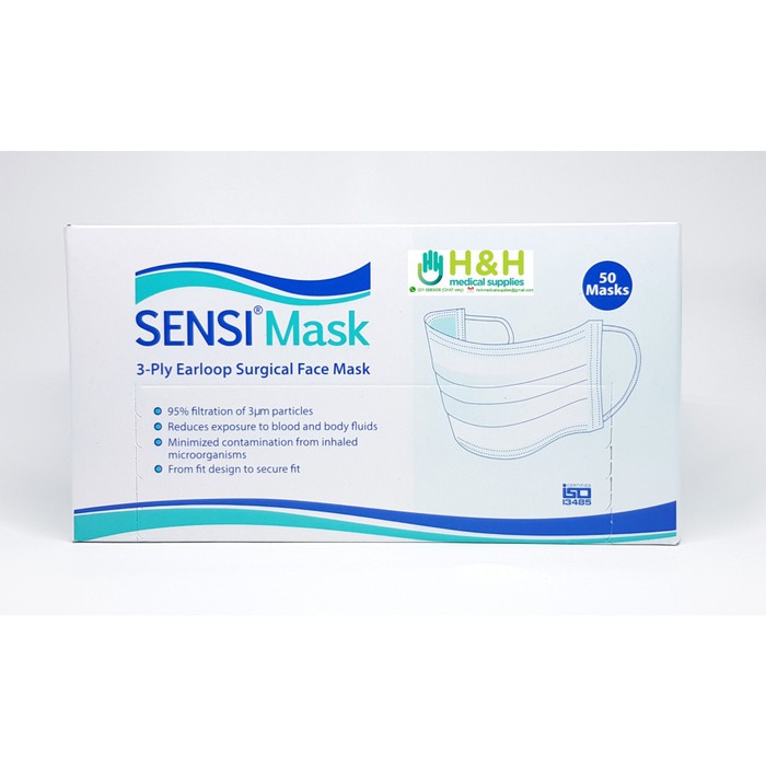 Masker Sensi Earloop 3ply / Masker Sensi 3ply / Masker 3ply Sensi / Masker Sensi Earloop 4ply / Masker 4ply sensi / Masker medis Sensi /  sensi Mask / Masker Earloop / Masker Bedah / Masker surgical