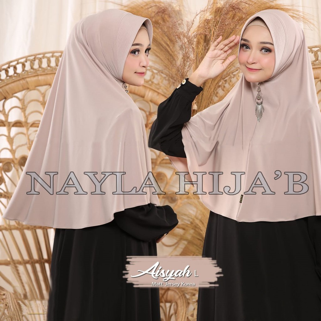 JILBAB INSTAN TERBARU HIJAB BERGO AISYAH SIZE L KERUDUNG JUMBO JERSEY KOREA TERMURAH NAYLA HIJA'B