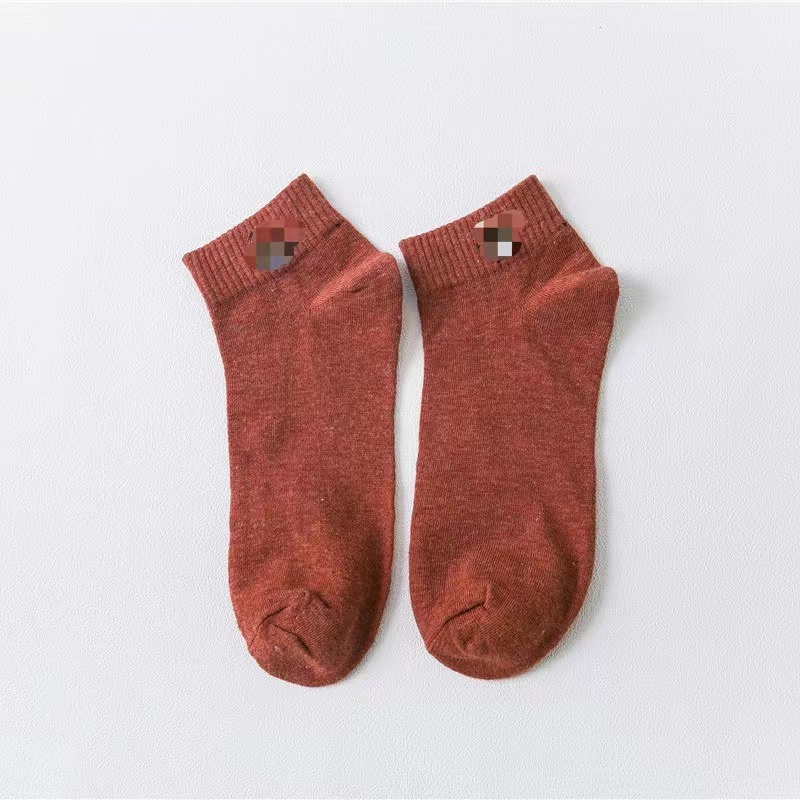 【CT】Kaos Kaki Fashion Unisex Motif Line Beruang Brown Wanita Pria Murah Import #KK 01-MERAH