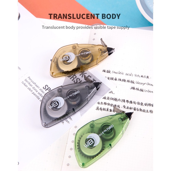 

Lucu Correction Tape Deli Body Transparan 8M E8110 - 3 Pilihan Warna Terlaris
