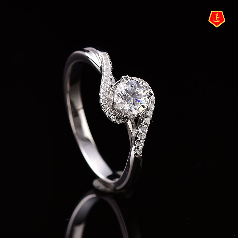 [Ready Stock]Women's Pt950 Moissanite Angel Eyes Ring