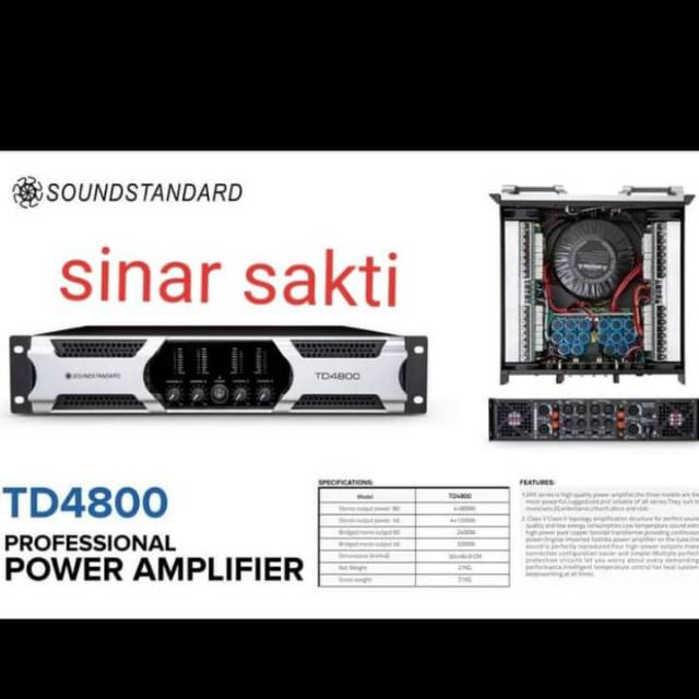 POWER AMPLIFIER SOUNDSTANDARD TD4800  4CH