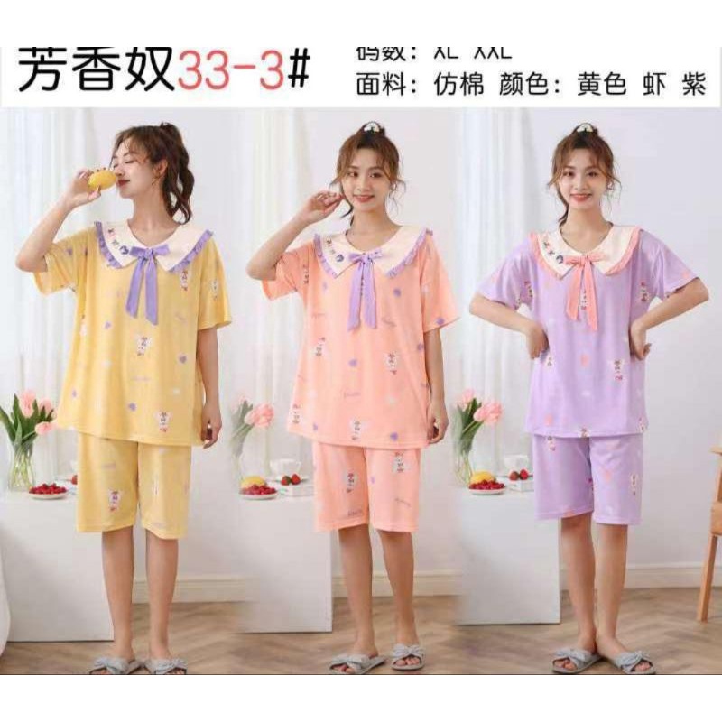 Piyama Wanita Babydoll Import/Piyama Wanita Kerah Korea Murah