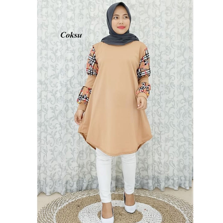 TUNIK BLOOMY LENGAN BALON DRESS MELAR BAWAH CARLINA