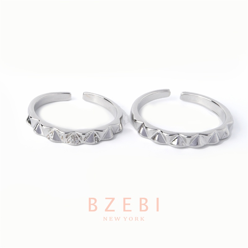 Bzebi Cincin Platinum 18k 916 Gaya Korea Dengan Kotak Untuk Pasangan / Pria / Wanita 888r