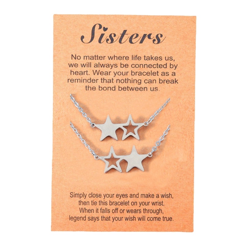 Zzz 2Pcs Kalung Rantai Liontin Bintang Ganda Untuk Wanita / Teman 2 Anak Perempuan