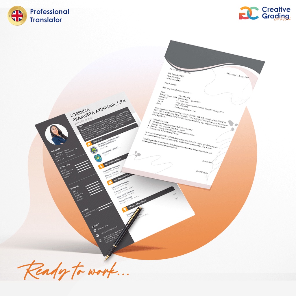 

PAKET B.INGGRIS Jasa Desain CV & Surat Lamaran KODE SOFT