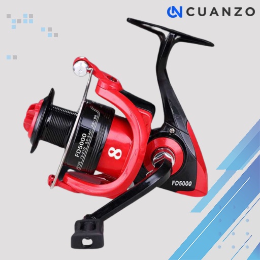 FD5000 Reel Pancing Spinning 8 Ball Bearing Gear Ratio 5.2:1 / Rell Reel Rel Ril Riil Rill Gulungan Penggulung Kerek Kerekan Katrol Senar Pancing Pancingan Ikan Mas Udang Galatama Casting Tegek Tegeg Power Handle Laut Mini Anti Karat Murah Kuat Metal