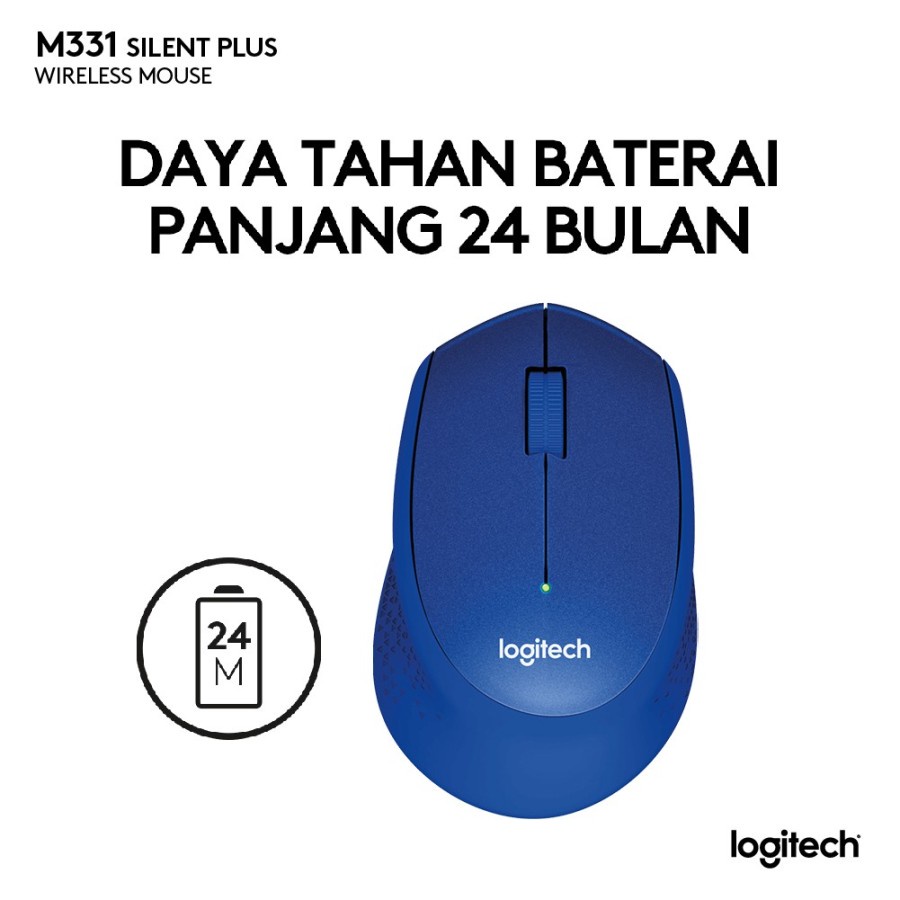 Mouse Wireless Logitech M331 Silent Click , Logitech Garansi RESMI