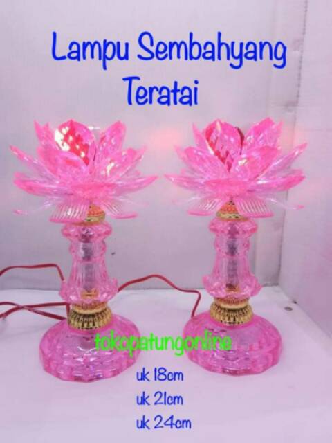 Lampu sembahyang LED teratai Pink