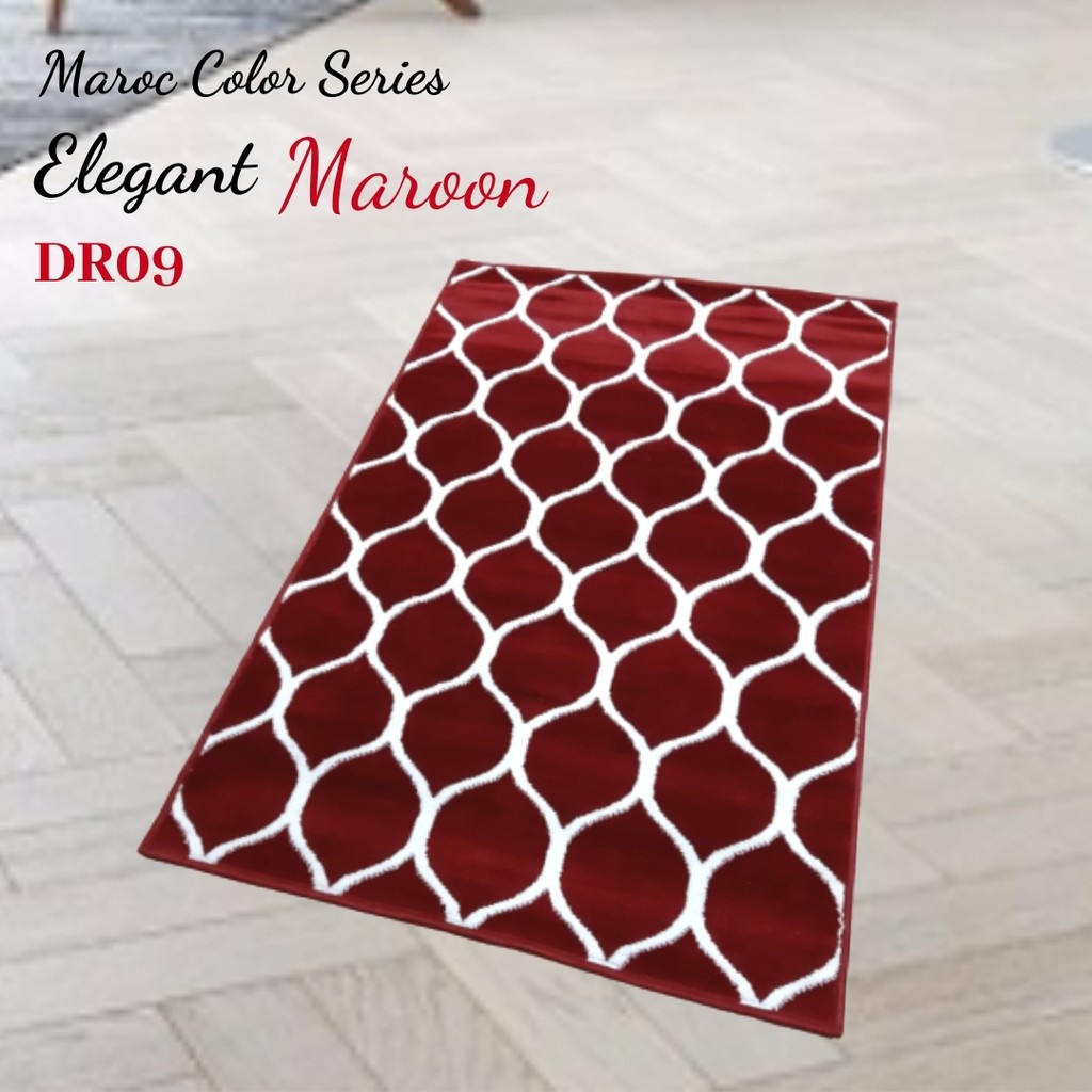 KARPET LANTAI MAROC 100 X 150 COLOUR SERIES-Maroon DR09