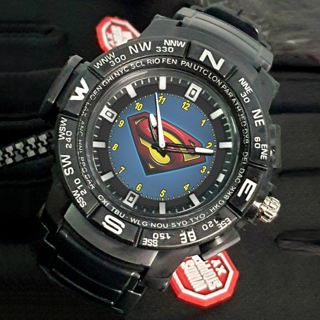 (EXCLUSIVE) Jam Tangan SUPERMAN motif 4 Sport Bagus