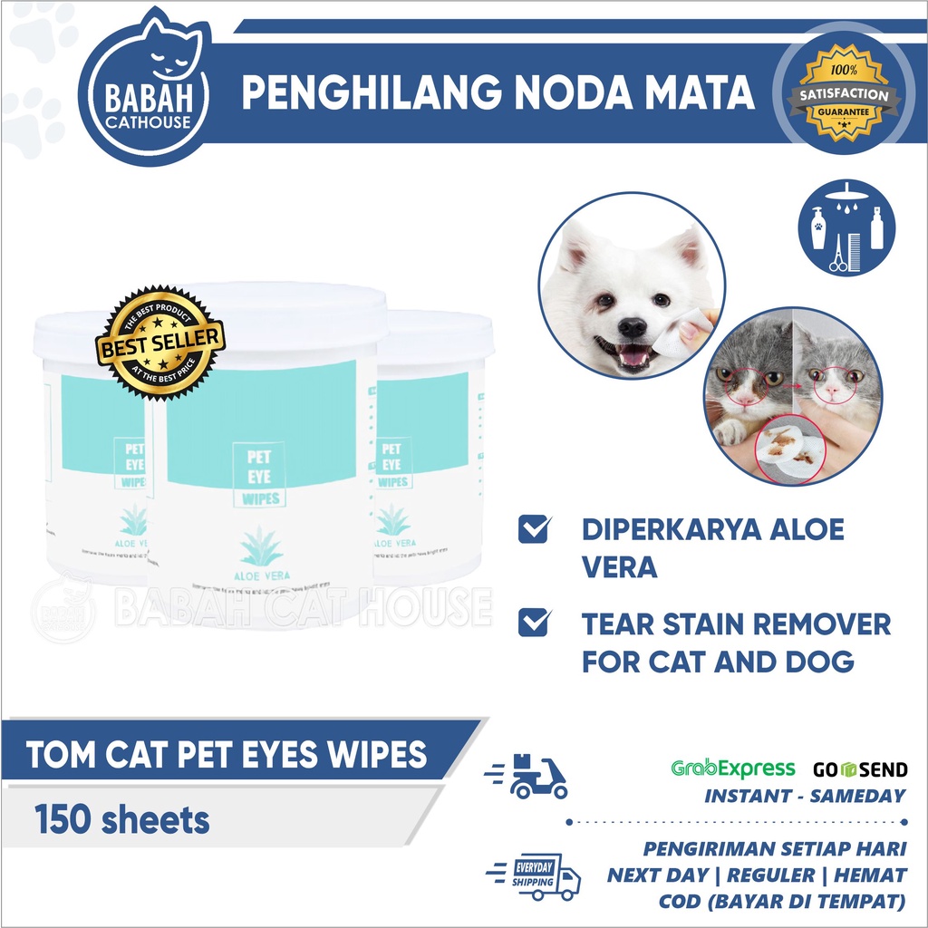 Pet Eyes Wipes Tear Stain Pembersih Mata Kucing Anjing Tisu Noda 