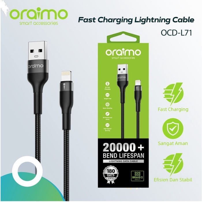 Oraimo OCD-L71 Kabel Data Iphone Lightning USB Cable Fast Charging