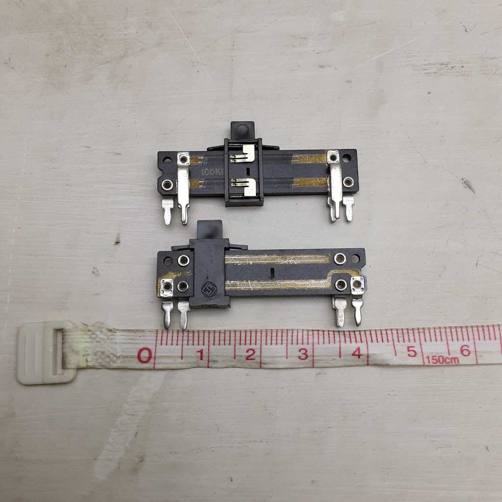 Potensio Stereo 100k Geser 40mm pendek