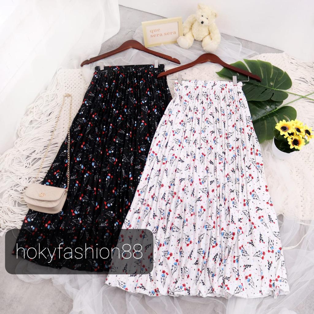 ROK PLISKET BUNGA CERY TERBARU // ROK PLISKET MOTIF DEWASA