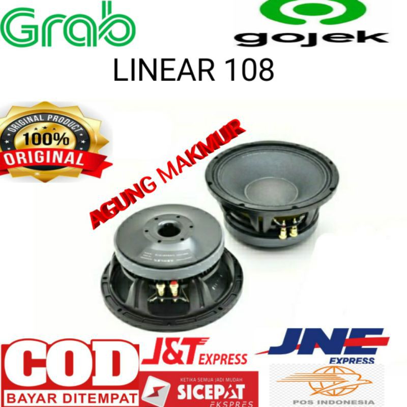 Speaker Component Ashley Linear 108 Woofer Ashley 10 inch Original linear108