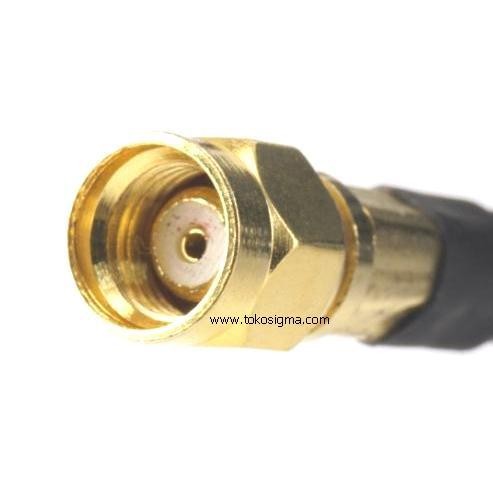 CONNECTOR CRIMP RP-SMA MALE Plug Rakit Kepala Colokan Antena HT Router Coaxial