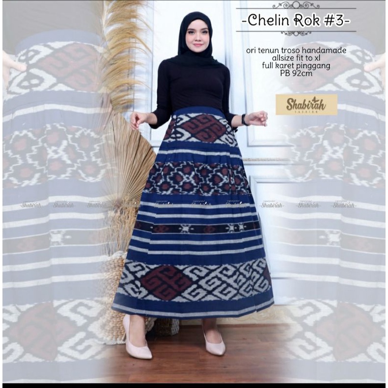 GARANSI TERMURAH COD - ROK TENUN MIDI / BAWAHAN WANITA / ROK BATIK / SKIRT / ORI BLANKET TROSO-Chelin #3