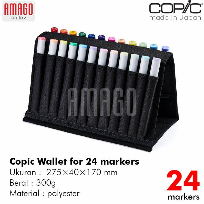 

(PERALATAN MENGGAMBAR) COPIC WALLET BAG CASE 24 MARKERS - TAS COPIC ISI 24 COD