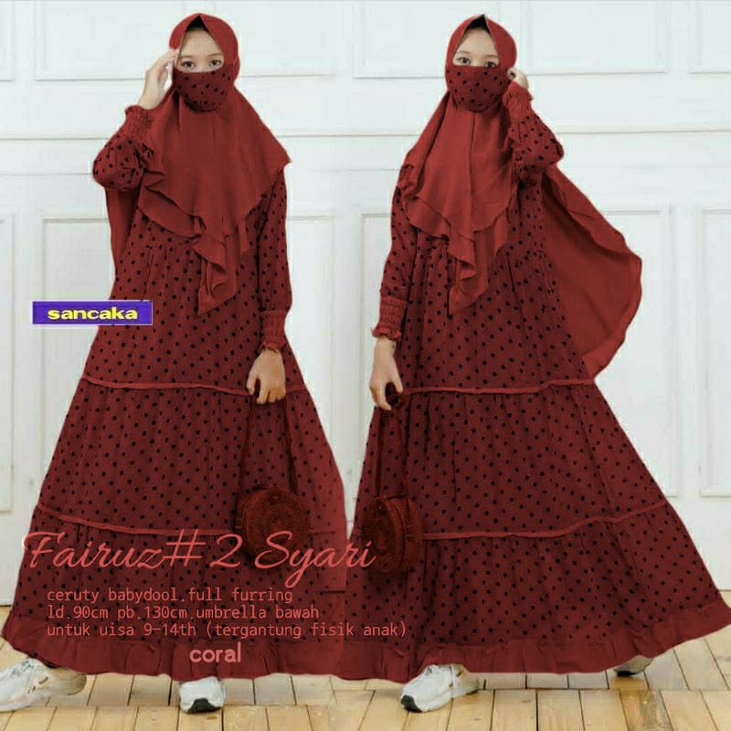 Gamis Anak KS FAIRUZ SYARI KIDS CORAL
