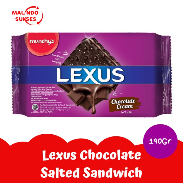 

Wafer-Biskuit- Lexus Salted Chocolate 190 Gram -Biskuit-Wafer.