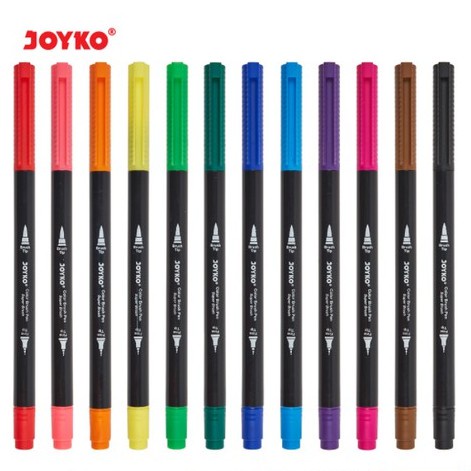 

KIANDAA BP0001 (1pc) Joyko Super Brush Pen CLP-13 Double Tip Satuan Warna Brushpen Joyko 12 W Handlettering KIANDA