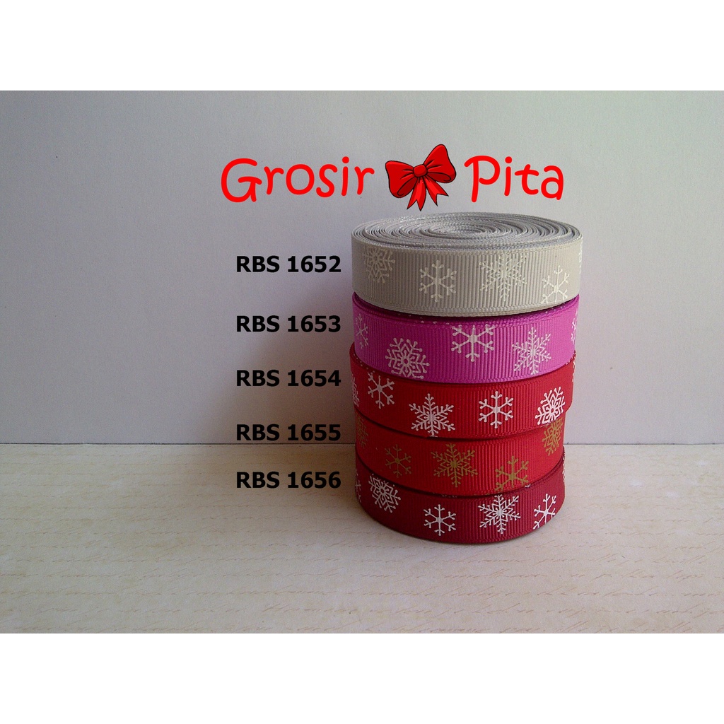 

(25 yard) Pita Grosgrain Motif Natal RBS 1652,1653,1654,1655,1656 | Pita Christmas | Toko Bahan Craft | Grosir Pita