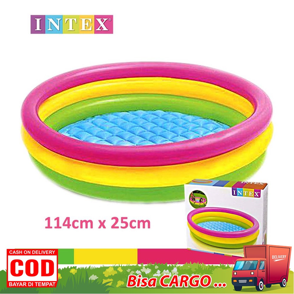 Intex Kolam  Renang  Pelangi Uk 114 x 25 cm Kolam  Renang  