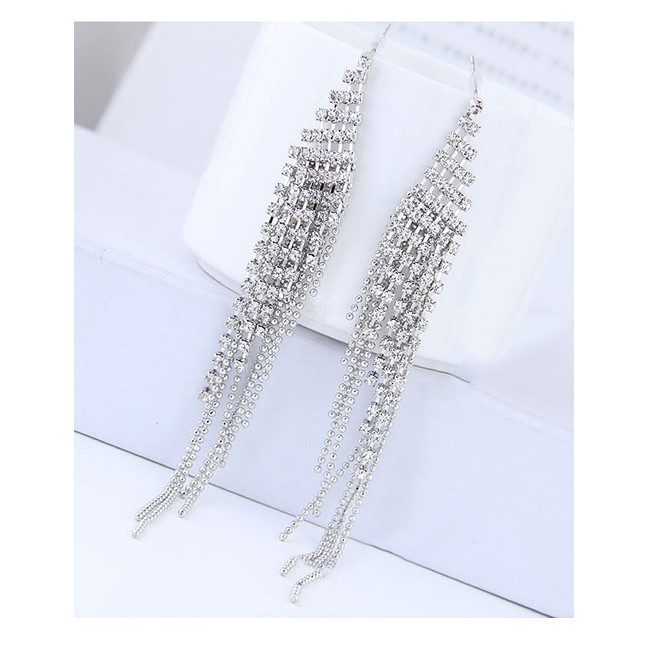 LRC Anting Tusuk Fashion Color Full Diamond Decorated Earrings A572XX