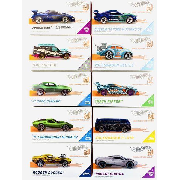 Hot Wheels HW ID Lamborghini Ford Mustang GT Pagani Huayra Volkswagen Beetle VW T1 Camaro McLaren