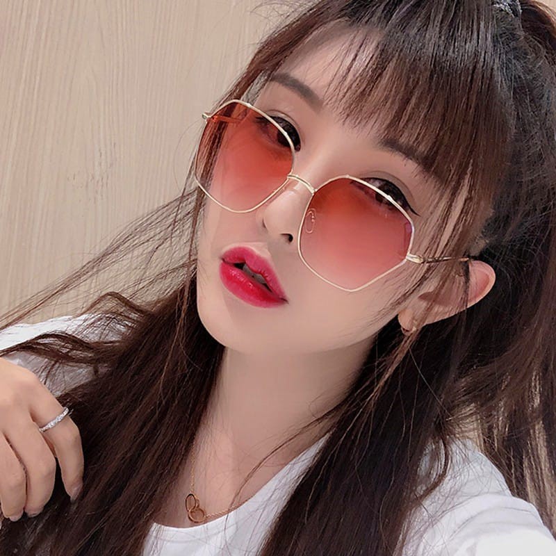 Frame Kacamata Hitam Sunglasses Diameter Besar Fashion Wanita &amp; Pria Fashion Korea Kcamata Anti SIlau Sinar UV Ultraviolet Matahari  Sunglass Model Mewah Artis Retro KCH4