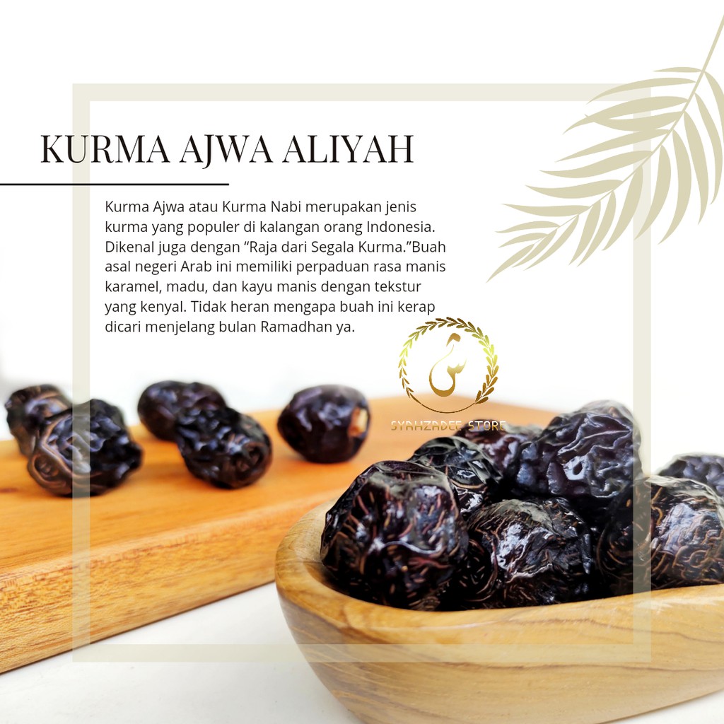 Kurma Ajwa ALIYAH Madinah 500gr Premium Enak KURMA NABI AZWA