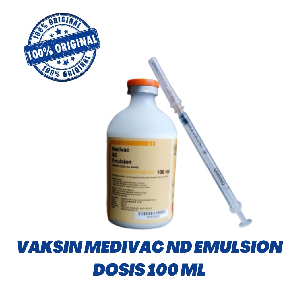 Vaksin Medivac ND Emulsion dosis 100 ml Vaksin Ayam - free spuit