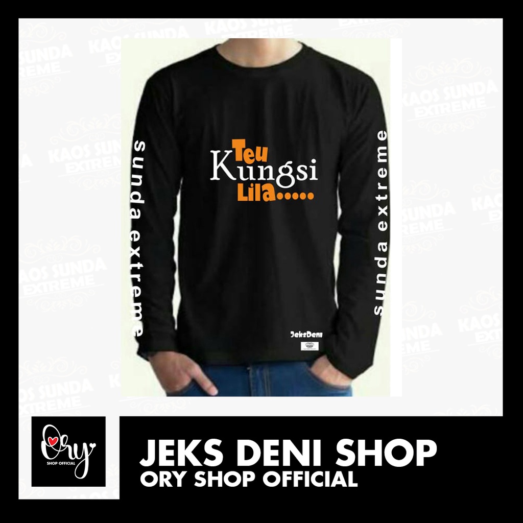 ORY SHOP Kaos Lengan Panjang Teu Kungsi Lila 22.1 Black
